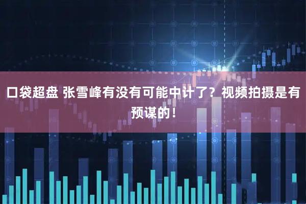口袋超盘 张雪峰有没有可能中计了？视频拍摄是有预谋的！
