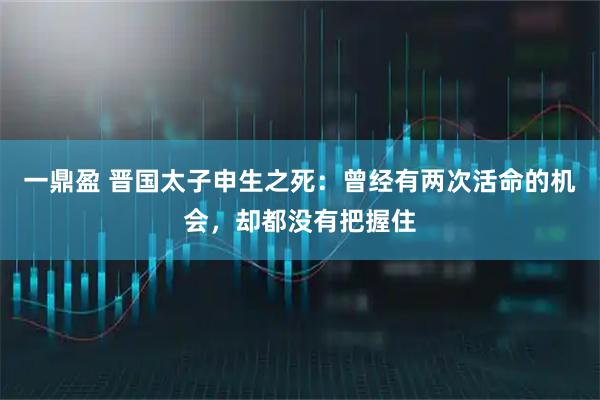 一鼎盈 晋国太子申生之死：曾经有两次活命的机会，却都没有把握住